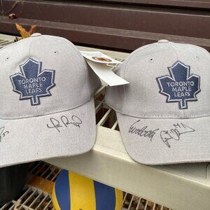 2X AUTOGRAPHED SIGNED Toronto Maple Leafs Hats BNWT Svoboda MacLean Darby Yanic